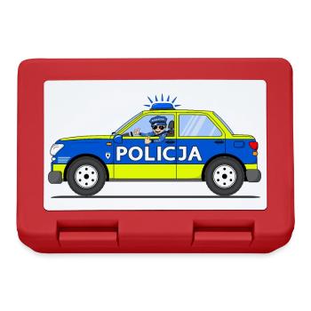 Police car Policja Poland Blue and Yellow - Lunchbox - red - Front