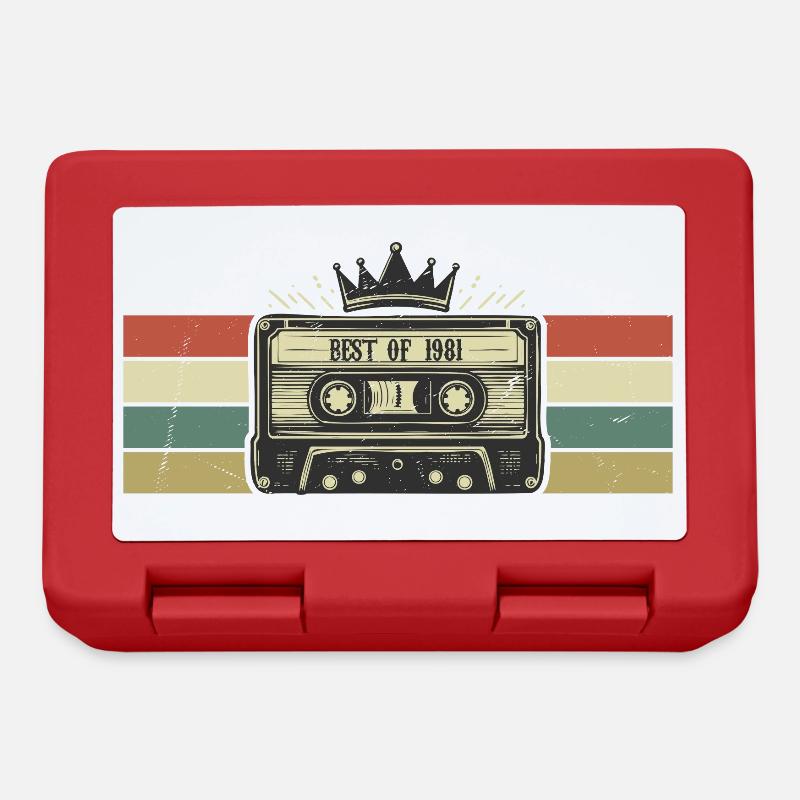 Kassette 1981 – Geboren 1981 Geburtstagsgeschenk - Brotdose - Rot