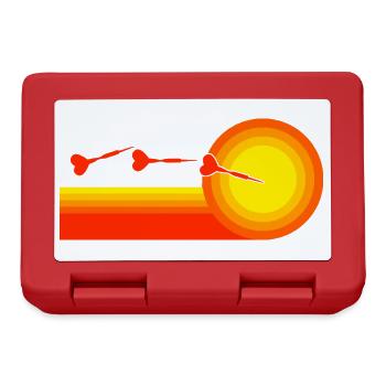 Darts Retro Sunset Dartpfeile - Brotdose - Rot - Vorne