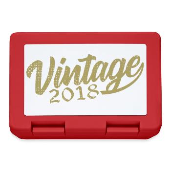 2018 Jahrgang 2018 Retro 2018 Geburtstagsgeschenk - Brotdose - Rot - Vorne