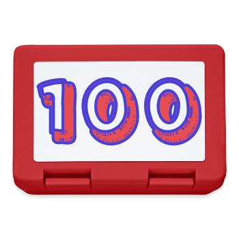 100. 100 YEARS. 100th ANNIVERSARY. 100 BIRTHDAY - Lunchbox - red - Front
