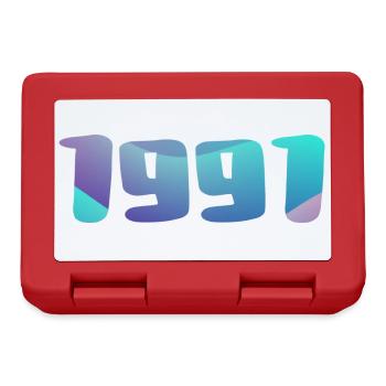 Geburtstagsgeschenk 1991 Jahrgang 1991 Retro 1991 - Brotdose - Rot - Vorne