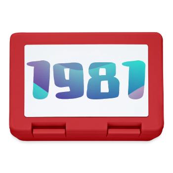 Geburtstagsgeschenk 1981 Jahrgang 1981 Retro 1981 - Brotdose - Rot - Vorne