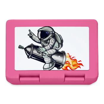 Graffiti Astronaut mit Spraydose Rakete - Brotdose - Pink - Vorne