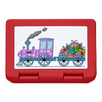 Kinderzug Eisenbahn mit Anhäger pink - Brotdose - Rot - Vorne