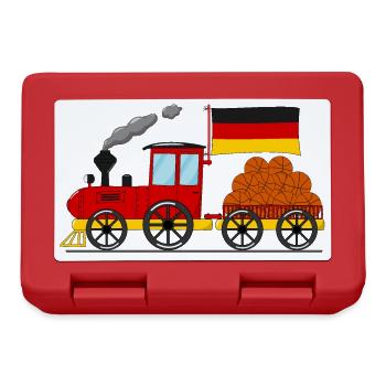 Deutschland Flagge Basketball Eisenbahn - Brotdose - Rot - Vorne