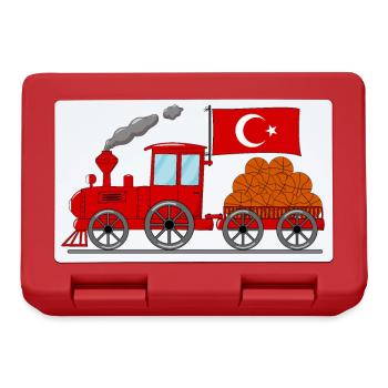 Chemin de fer de basket-ball de drapeau de Turquie - Boîte à goûter - rouge - Devant