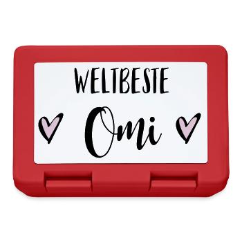 Omi Oma Beste Großmutter Geschenk Omatag - Brotdose - Rot - Vorne