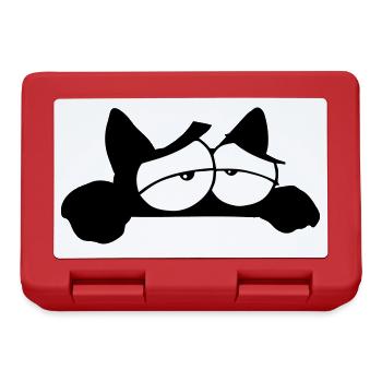 Black Cat 11 Katze - Brotdose - Rot - Vorne