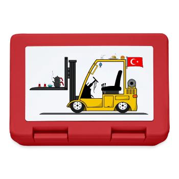 Turkish forklift driver with cay and kebab - Lunchbox - red - Front
