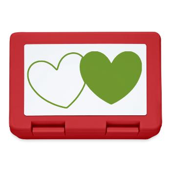 green heart green hearts couples gift - Lunchbox - red - Front