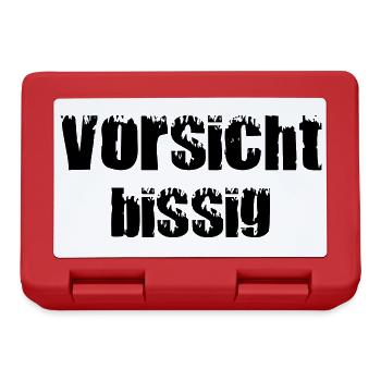 Vorsicht Bissig Black - Brotdose - Rot - Vorne