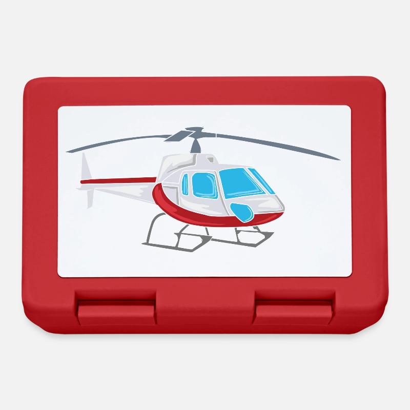 Helikopter Hubschrauber - Brotdose - Rot