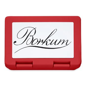 Borkum Schriftzug - Brotdose - Rot - Vorne