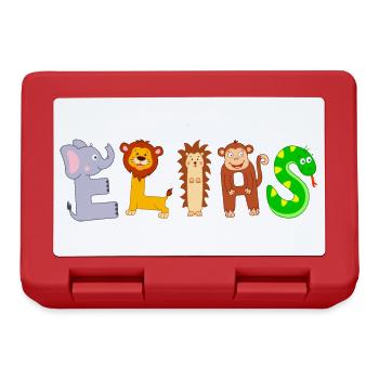 ELIAS name from animal letters - Lunchbox - red - Front