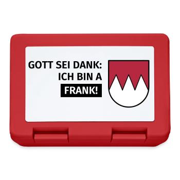 Gott sei Dank ich bin a Frank - Brotdose - Rot - Vorne