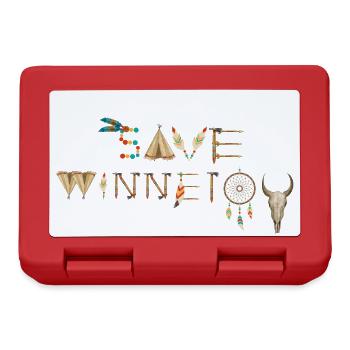 sauvez winnetou, winnetou, indiens, plumes, capteur de rêves - Boîte à goûter - rouge - Devant