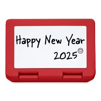 Happy New Year 2025 Heart - Brotdose - Rot - Vorne
