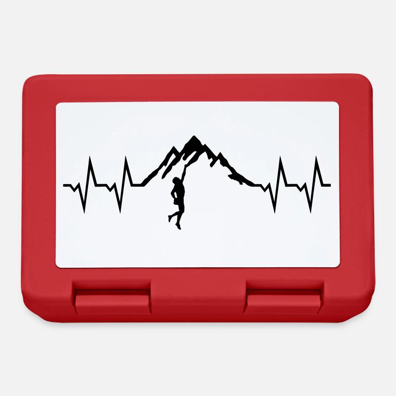Climbing man - Heartbeat and Mountain - Boîte à goûter - rouge
