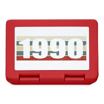 1990 Jahrgang 1990 Geschenk 1990 Geburtstag 1990 - Brotdose - Rot - Vorne