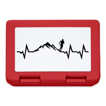 Rythme cardiaque de course en montagne, électrocardiogramme - Boîte à goûter - rouge - Devant