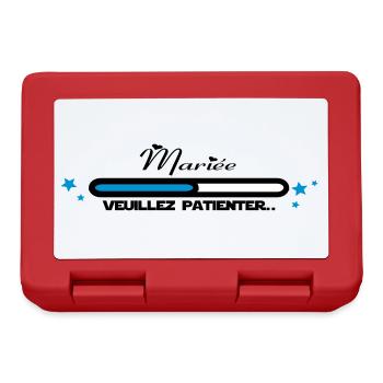 mariée veuillez patienter,citations,message - Boîte à goûter - rouge - Devant
