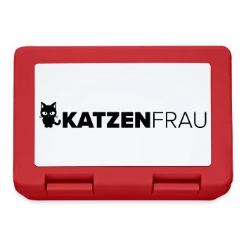Katzenfrau - Brotdose - Rot - Vorne