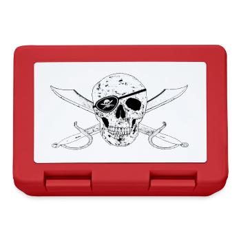 Piratenflagge Jolly Roger m Augenklappe - Brotdose - Rot - Vorne