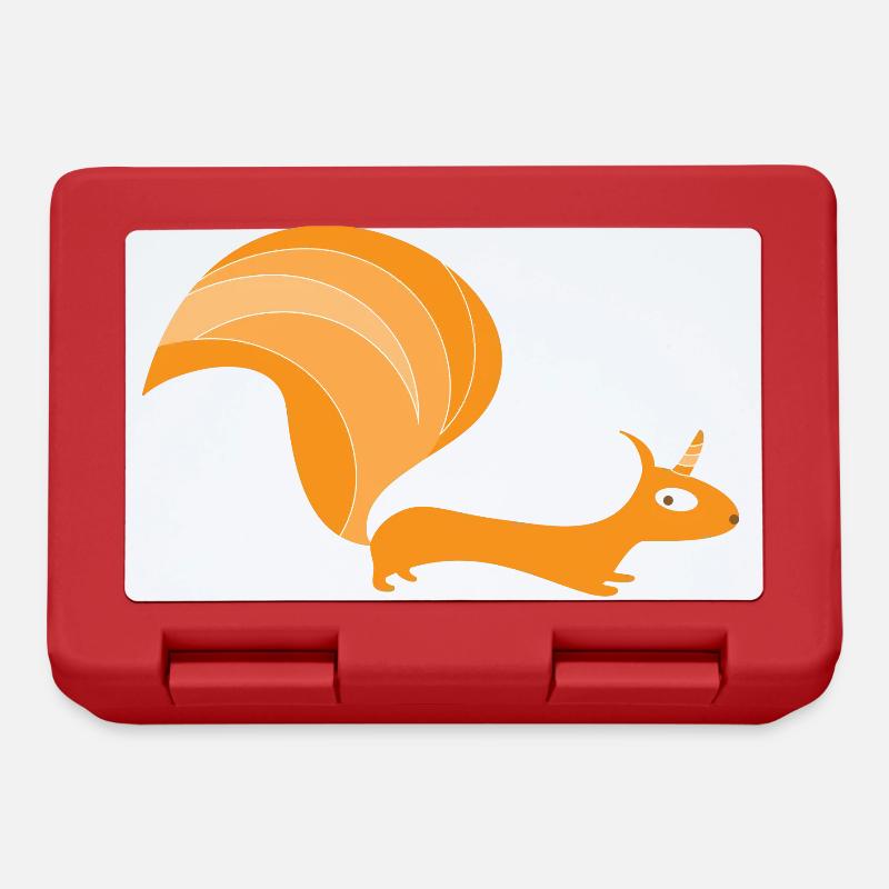 Eichhörnchen mit Einhorn (b) - Brotdose - Rot
