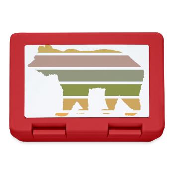 forest dweller bear from the forest brown bear-sunset - Lunchbox - red - Front