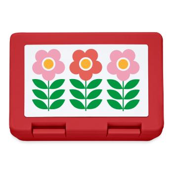Blumen - Brotdose - Rot - Vorne