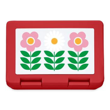 Blumen - Brotdose - Rot - Vorne