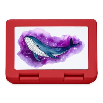 Blauwal Galaxy Space Whale Fantasy Shirt - Brotdose - Rot - Vorne