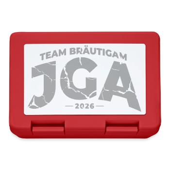 Team Bräutigam JGA 2026 Junggesellenabschied - Brotdose - Rot - Vorne
