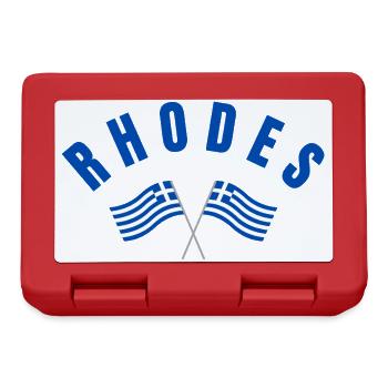 Rhodos kreuzte griechische Flaggen - Brotdose - Rot - Vorne