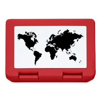 Globe continental Carte du monde Planète Climat - Boîte à goûter - rouge - Devant