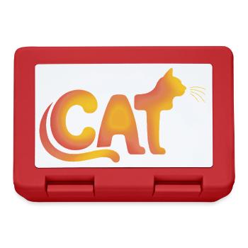 Chat - Logo de chat mignon - Boîte à goûter - rouge - Devant