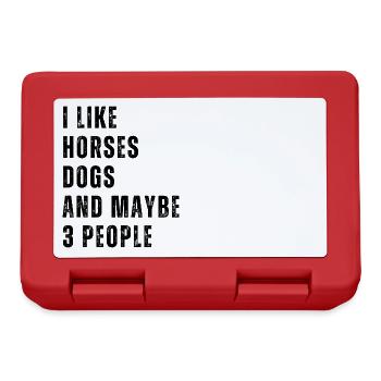 I LIKE HORSES DOGS AND MAYBE 3 PEOPLE - Lunchbox - red - Front