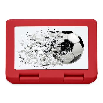 51 Fußball Ball fliegt Spritzer Splash Farbkleckse - Brotdose - Rot - Vorne