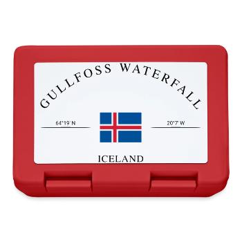 Gullfoss Island – Urlaub Souvenir & Geschenk - Brotdose - Rot - Vorne