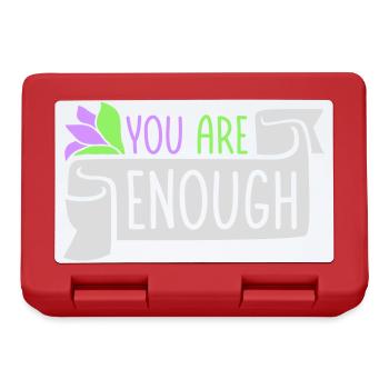 You Are Enough Self Love Motivational Quote - Lunchbox - red - Front