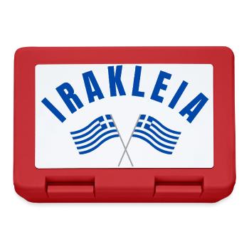 Irakleia Griechische Flaggen-Kreuzungsemblem - Brotdose - Rot - Vorne