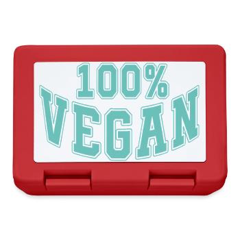 100 % Vegan – Alimenté par les plantes Conception de mèmes - Boîte à goûter - rouge - Devant