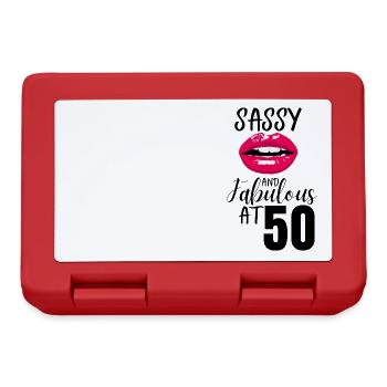 Sassy and Fabulous at 50. 50th birthday - Lunchbox - red - Front