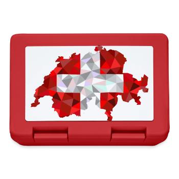 Carte suisse dans le style diamant faible poly - Boîte à goûter - rouge - Devant
