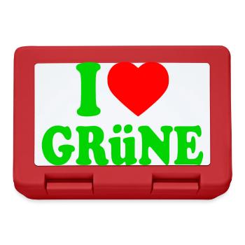 I love green - Lunchbox - red - Front