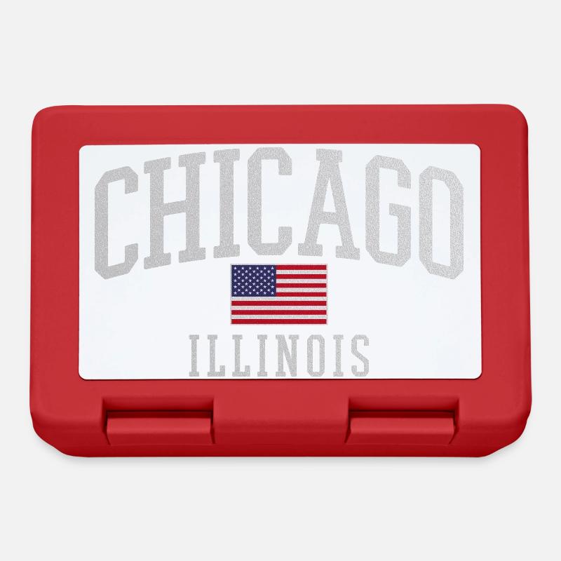 Chicago Flag Arc Emblem - Lunchbox - red
