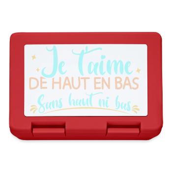 Je t'aime de haut en bas sans haut ni bas mariage - Boîte à goûter - rouge - Devant