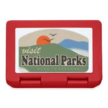 Parcs nationaux – Nature Aventure Rétro Badge - Boîte à goûter - rouge - Devant