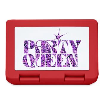 Party Queen Glitter Typography - Lunchbox - red - Front